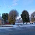 La place de l'Eglise sous la neige